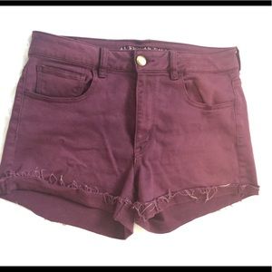 Maroon/Burgundy American Eagle Stretch Shorts